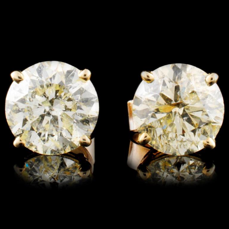 14K Gold 4.42ctw Diamond Stud Earrings (1 of 2)