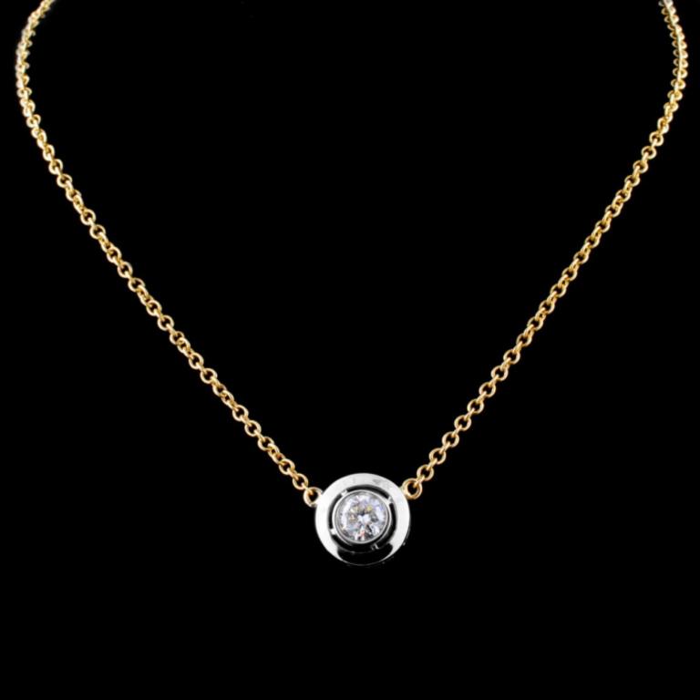 18K Two Tone 0.33ct Diamond Pendant (1 of 3)
