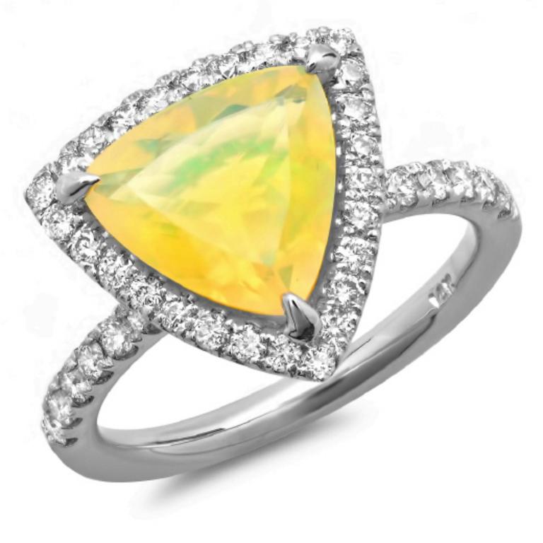 14K Gold 2.00ct Opal & 0.60ct Diamond Ring (1 of 2)