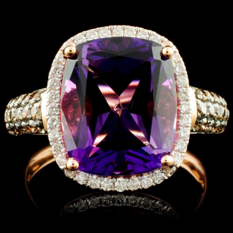 14K Gold 5.03ct Amethyst & 0.57ctw Diamond Ring (1 of 3)