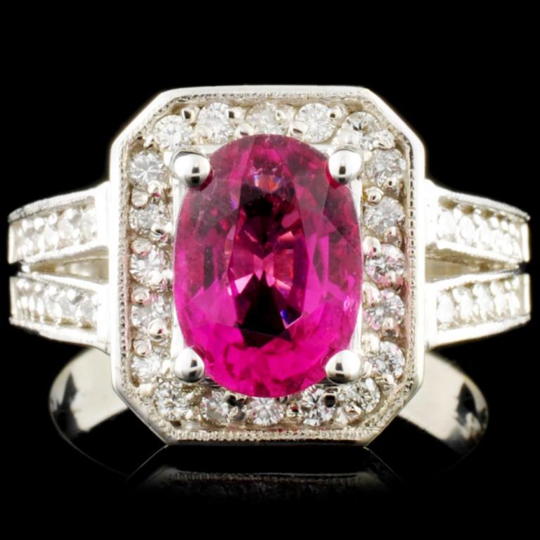 14K Gold 2.5ct Tourmaline & 0.76ctw Diamond Ring (1 of 5)