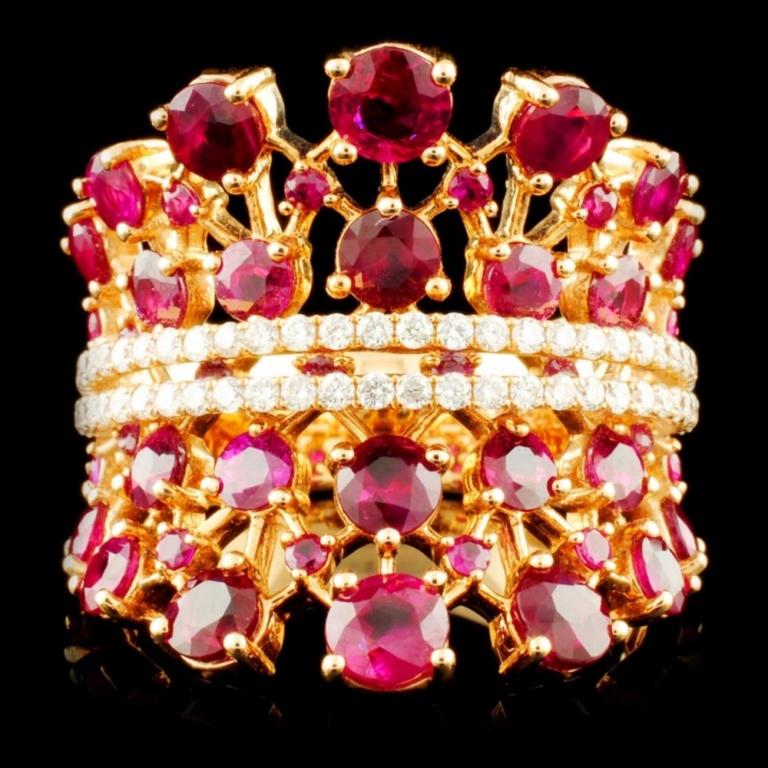 18K Gold 4.67ctw Ruby & 0.45ctw Diamond Ring (1 of 4)