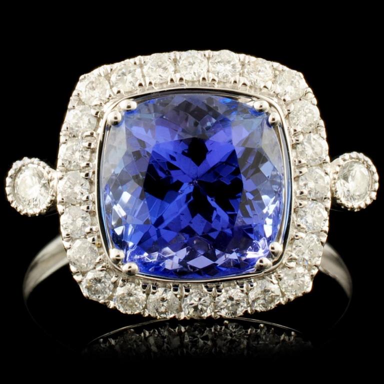 14K Gold 3.55ct Tanzanite & 0.42ctw Diamond Ring (1 of 4)