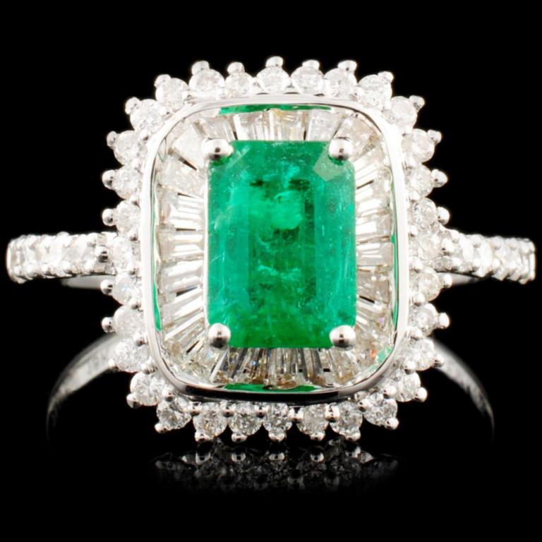 18K Gold 1.00ct Emerald & 0.72ctw Diamond Ring (1 of 5)