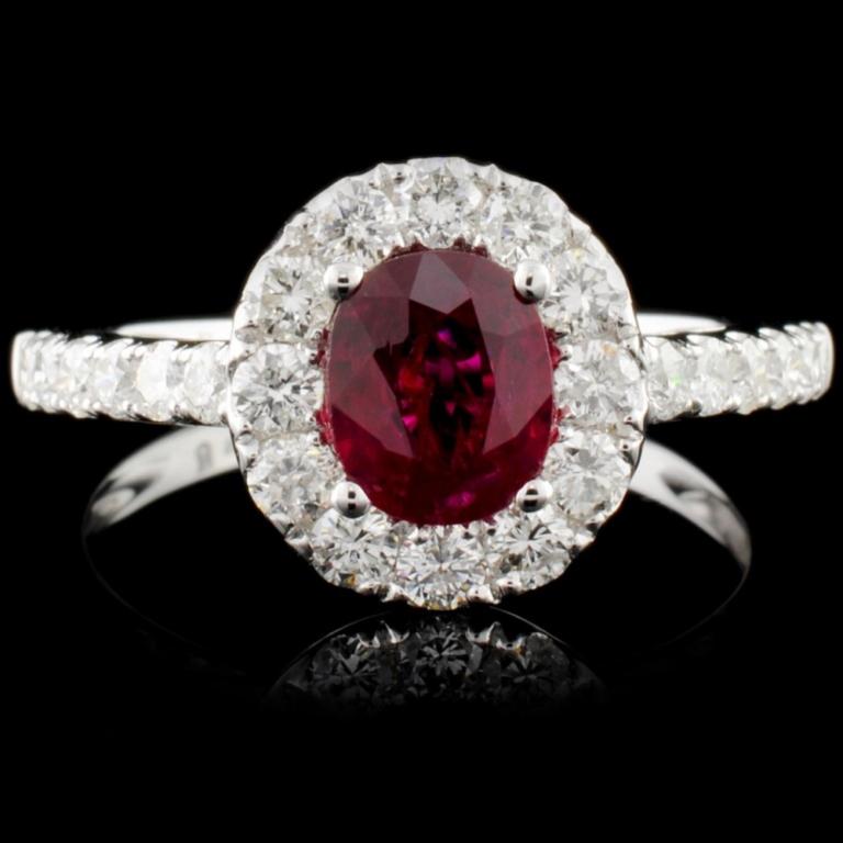 18K Gold 1.02ct Ruby & 0.75ct Diamond Ring (1 of 4)