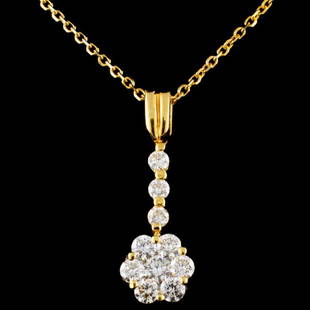 18K Gold 1.17ctw Diamond Pendant: Estimated Retail Replacement Value: $9,128.00Ref: IRA5216Item no.: BB06917029-43347/HC5122AASpecification:Gold Content: Solid 18K Yellow GoldWeight of Item: 6.20 gramsCountry Made: U.S.AMain