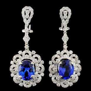 18K Gold 6.66ctw Tanzanite & 3.31ctw Diamond Earri: Estimated Retail Replacement Value: $37,200.00Ref: WAG14880Item no.: FA2054592004-E3844ATZSpecification:Gold Content: 18K White GoldWeight of Item: 9.34 gramsCountry Made: U.S.AMain Gemstone: Natural