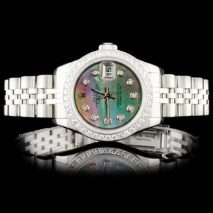 Rolex SS DateJust Diamond Ladies Wristwatch: Estimated Retail Replacement Value: $14,000.00Ref: BAS15000Item No.: ARXM009Specification:Model: DateJust Oyster Perpetual Movement: Perpetual, Self Winding ChronometerFunction: Instantaneous