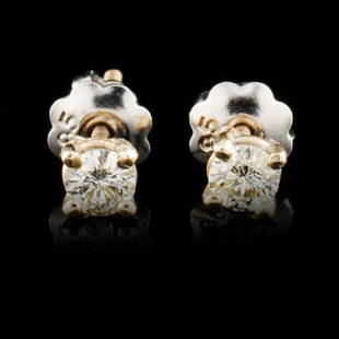 14K Gold 0.22ctw Diamond Earrings: Estimated Retail Replacement Value: $1,316.00Ref: WAG752Item no.: EJAO029Specification:Gold Content: Solid 14K White GoldWeight of Item: 0.50 gramsCountry Made: U.S.AMain Gemstone: Natural