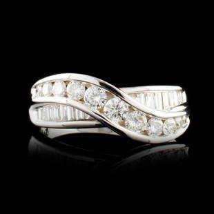 14K Gold 1.30ctw Diamond Ring: Estimated Retail Replacement Value: $6,923.00Ref: ARA3956Item no.: DAG-6/032-2114Specification:Gold Content: Solid 14K White GoldWeight of Item: 5.80 gramsSize: 6.75Country Made: U.S.AMain Gemstone: