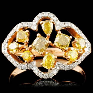 18K Gold 1.34ctw Fancy Diamond Ring: Estimated Retail Replacement Value: $8,610.00Ref: WAG10920Item no.: FA2057310005-R6945AYDSpecification:Gold Content: Solid 18K Rose GoldWeight of Item: 4.00 gramsSize: 7.5Country Made: U.S.AMain