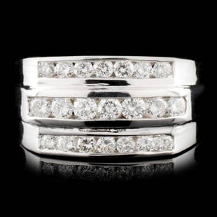 14K Gold 1.00ctw Diamond Ring: Estimated Retail Replacement Value: $8,050.00Ref: WAG4600Item no.: EJAG001Specification:Gold Content: Solid 14K White GoldWeight of Item: 7.70 gramsSize: 9.25Country Made: U.S.AMain Gemstone: Natural