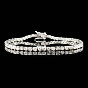 14K Gold 3.73ctw Diamond Bracelet: Estimated Retail Replacement Value: $20,300.00Ref: ARA11600Item no.: DAG-1/025-2035Specification:Gold Content: Solid 14K White GoldWeight of Item: 7.70 gramsSize: 7.25 inchesCountry Made: U.S.AMain