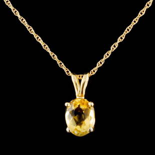14K Gold 1.30ct Citrine Pendant: Estimated Retail Replacement Value: $600.00Ref: BAS480***Item no.: EJAK017Specification:Gold Content: Solid 14K Yellow GoldWeight of Item: 0.80 gramsCountry Made: U.S.AMain Gemstone: Natural