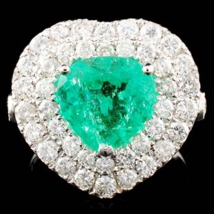 18K Gold 2.23ct Emerald & 1.79ctw Diamond Ring: Estimated Retail Replacement Value: $14,574.00Ref: WAG8328Item no.: FA2055986026 Ã¢€â€œ BR6509AESpecification:Gold Content: 18k White GoldWeight of Item: 7.50 gramsCountry Made: USARing