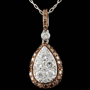 14K White Gold 1.26ctw Fancy Color Diamond Pendant: Estimated Retail Replacement Value: $8,364.00Ref: WAG3936Item no: BB06691014-78103/CH1526A+Gold Content: 14K White GoldWeight of Item: 3.30 gramsSize: N/AMain Gemstone: Natural DiamondShape: Round
