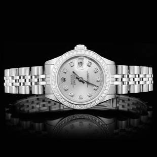 Rolex SS DateJust Diamond Ladies Watch: Estimated Retail Replacement Value: $16,750.00Ref: WAG13400LMItem No.: ARX0116Specification:Model: Oyster Perpetual DateJust Movement: Perpetual, Self-Winding Chronometer Case Material: Stainless