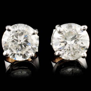 14K Gold 1.87ctw Diamond Earrings: Estimated Retail Replacement Value: $19,586.00Ref: WAG11192Item no.: FA2055986044 Ã¢€â€œ EST919-1.87Specification:Gold Content: 14k White GoldWeight of Item: 1.00 gramsCountry Made: