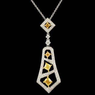18K Gold 1.15ctw Fancy Diamond Pendant: Estimated Retail Replacement Value: $8,946.00Ref: WAG5112Item no.: FA2057671002-PD4227AYDSpecification:Gold Content: Solid 18K White GoldWeight of Item: 4.20 gramsCountry Made: U.S.AMain Gemstone:
