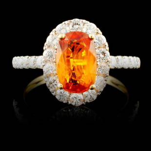 18K Gold 1.90ct Sapphire & 0.85ctw Diamond Ring: Estimated Retail Replacement Value: $5,740.00Ref: WAG3280Item no.: FA2057135030-BR6423AYSSpecification:Gold Content: Solid 18K Yellow GoldWeight of Item: 4.00 gramsSize: 7Country Made: U.S.AMain
