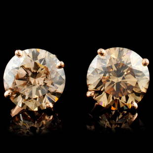 14K Gold 3.81ctw Stud Diamond Earrings: Estimated Retail Replacement Value: $31,080.00Ref: IRA17760Item no.: FA2056533022-EST836-3.81Specification:Gold Content: Solid 14K Rose GoldWeight of Item: 2.00 gramsCountry Made: U.S.AMain Gemstone: