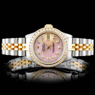 Rolex YG/SS DateJust Diamond Ladies Wristwa: Estimated Retail Replacement Value: $15,750.00Ref: WAG14000Item No.: ARXS0007Specification:Model: DateJust Oyster PerpetualMovement: Perpetual, Self Winding ChronometerFunction: Instantaneous