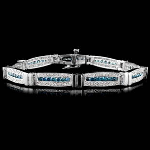 14K White Gold 3.82ctw Fancy Color Diamond Bracele: Estimated Retail Replacement Value: $33,907.00Ref: WAG15956Item no: BB06689003-77211/LP5725BDA+Gold Content: 14K White GoldWeight of Item: 20.70 gramsSize: N/AMain Gemstone: Natural DiamondShape: