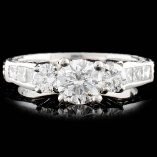 Platinum 1.82ctw Diamond Ring: Estimated Retail Replacement Value: $29,750.00Ref: WAG17000Item no.: EJQ006Specification:Gold Content: Solid PlatinumWeight of Item: 8.70 gramsCountry Made: U.S.A.Ring Size: 7Main Gemstone: Natural