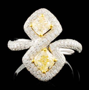 18K Gold 2.05ctw Fancy Diamond Ring: Estimated Retail Replacement Value: $11,844.00Ref: WAG9768Item no.: FA2057323016-R6919AYDSpecification:Gold Content: Solid 18K White Gold/ 18K Yellow GoldWeight of Item: 5.40 gramsSize: 7.25Country