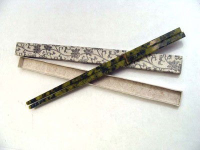 Set Of Six Pairs Carved Jade Stone Chopsticks