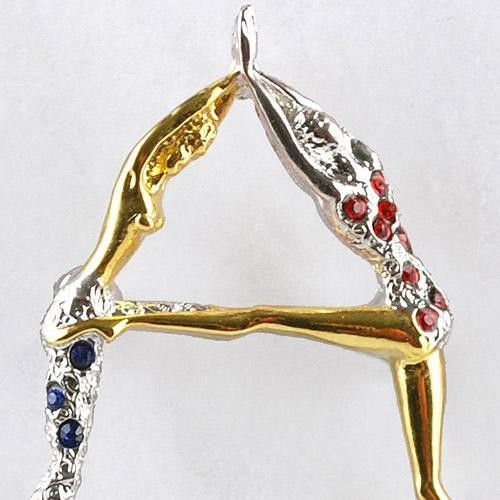 Erte Letter A: The letter "a" pendant/brooch! Solid gold-plated sterling silver with swarovski crystals! List $395 from an original design by the "father of art deco," erte's famous "alphabet" series' first incarnat