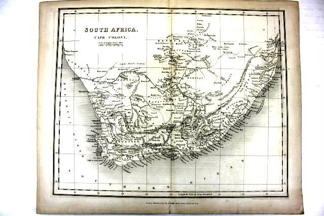 Antique Map Of South Africa Cape Colony 18th C: Old map of s africa published in london by orr & smith - late 18th century dimensions: 9. 5" x 11. 5"