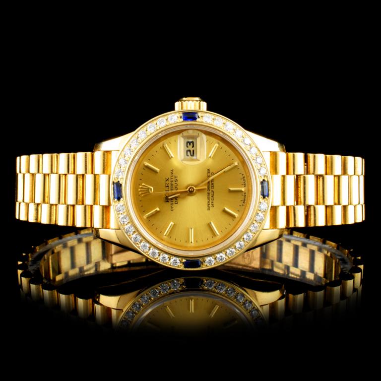 Rolex DateJust 18K YG Diamond 26MM Wristwatch (1 of 6)