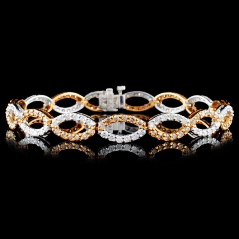 14K Gold 3.88ctw Fancy Diamond Bracelet (1 of 3)