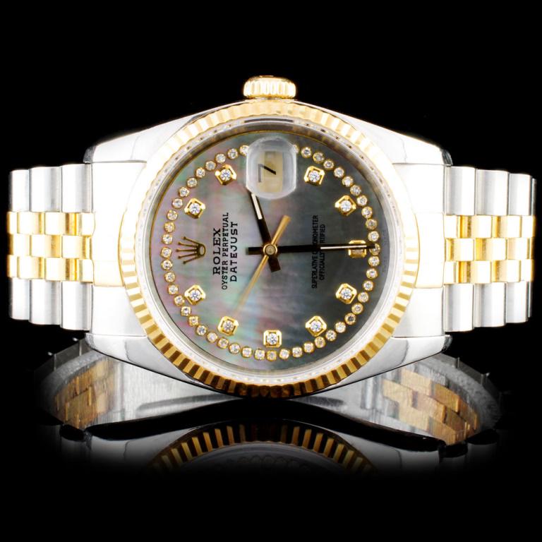 Rolex Two-Tone 36MM DateJust Diamond Watch (1 of 5)