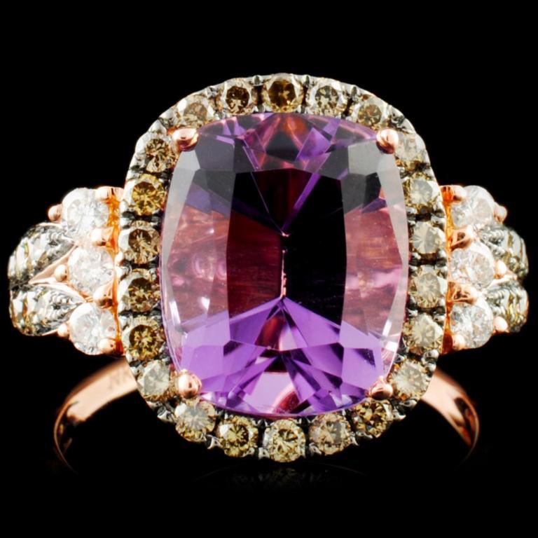 14K Gold 3.40ct Amethyst & 0.81ctw Diamond Ring (1 of 3)