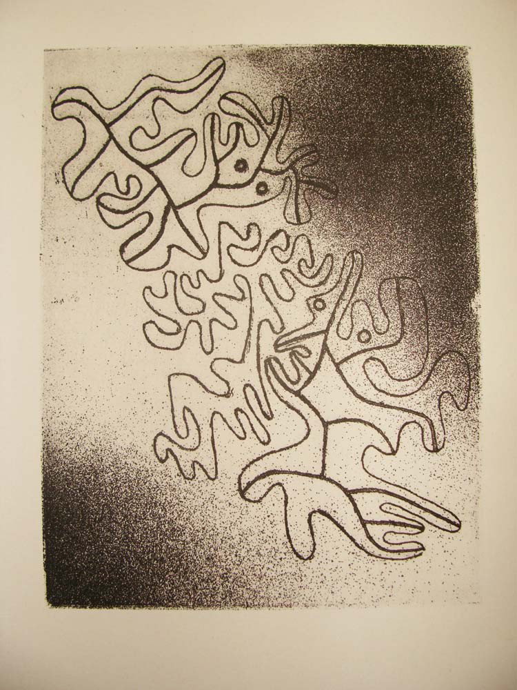 Paul Klee Never Ending (Nicht endend) 1945 9" X 12": PAUL KLEE limited edition print; printed in New York in 1945 in an edition of 1000 copies for the Paul Klee Prints portfolio;**SIGNED IN THE PLATE** These prints were loosely inserted in the portfolio