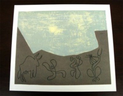 Picasso S.P.A.D.E.M Linocut Untitled 14"x12.5": PICASSO facsimile color linocut on heavy matte finish stock; These were printed from the originals which are housed in a Paris Gallery and produced by S.P.A.D.E.M. 22 years ago; Printed single sided w