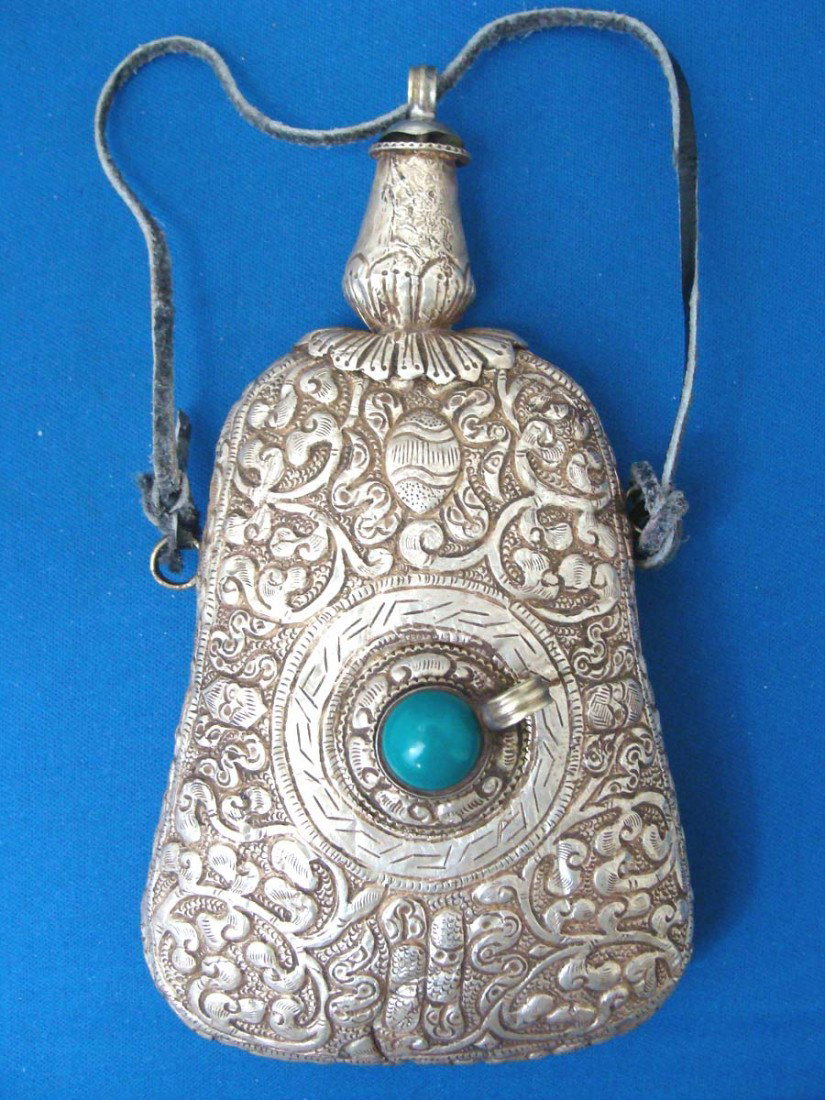 Nepalese Snuff Bottle: Dimensions: 6" by 3" by 1.75"
