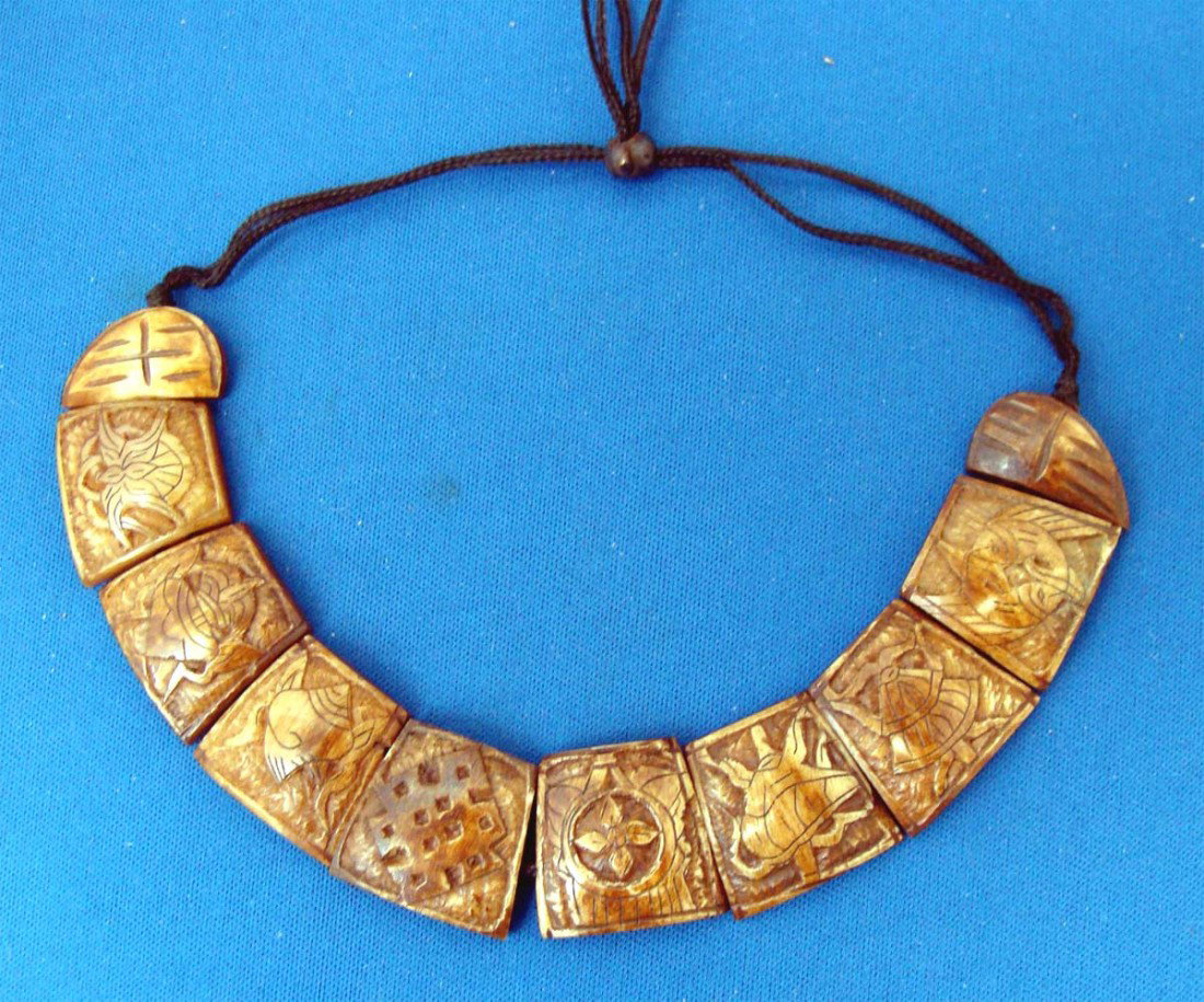 Nepalese Wood Necklace: Length: 20"
