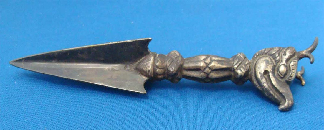 Tibetan Nepal Ceremonial Phurba Dagger: Dimension 6" Long KPA1W87