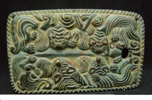 Chinese Mongolia Dy Ferocious Tiger Fu Pendant: material is bronze. Dimensions: 4" by 2.5" CS6K7