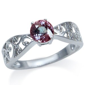 Color Change Alexandrite 925 Silver Filigree Ring: x