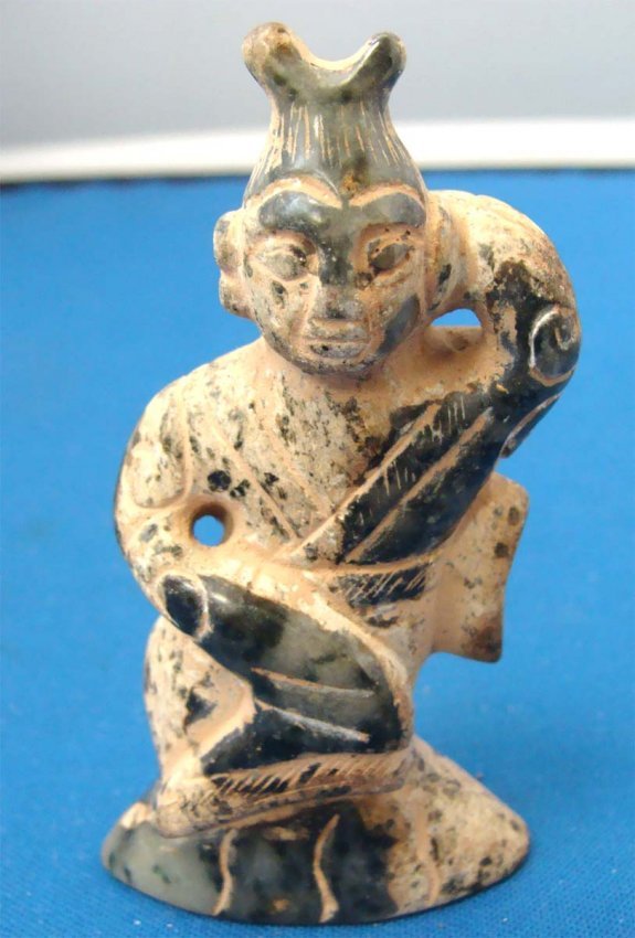 Antique Nepal Ceramic Deity Figure: Dimensions 3 1/2" Tall, KPA3W74