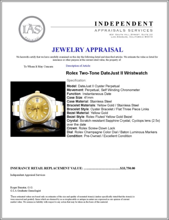 41mm Datejust Ii Rolex Watch In Two tone Auction