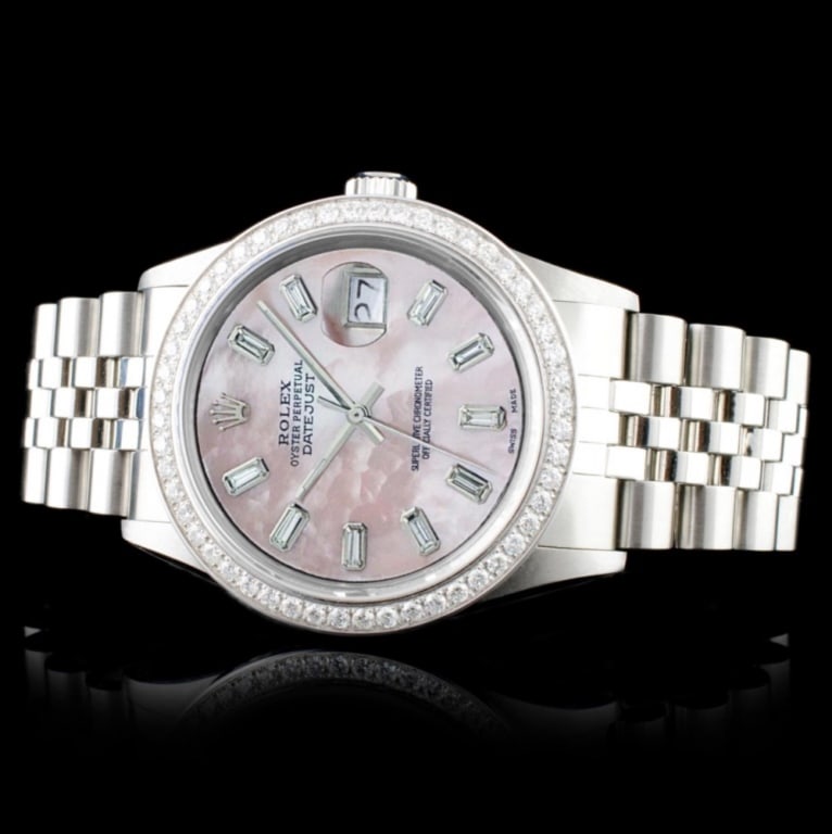 Diamond 36mm Rolex DateJust Watch (1 of 5)