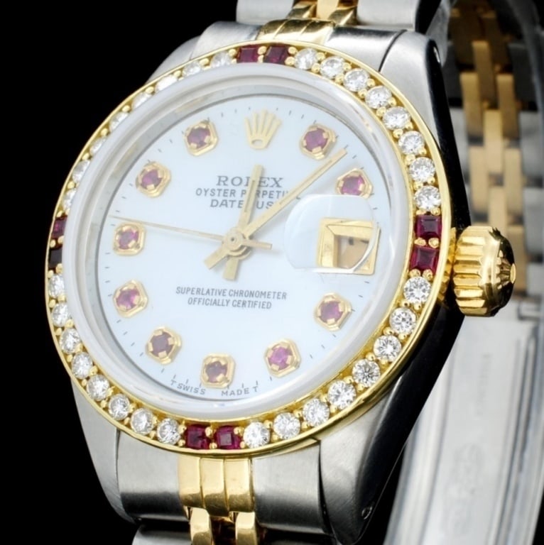 Diamond 1.00ct Rolex Ladies DateJust Watch YG/SS (1 of 6)