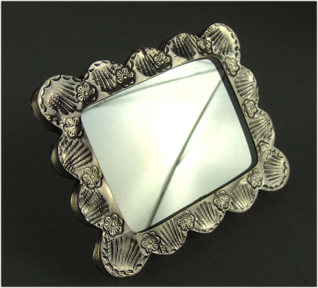 Silver Framed Mirror: weight 240g, dimensions 4 1/4 x 3 1/2", K2W26 MB110