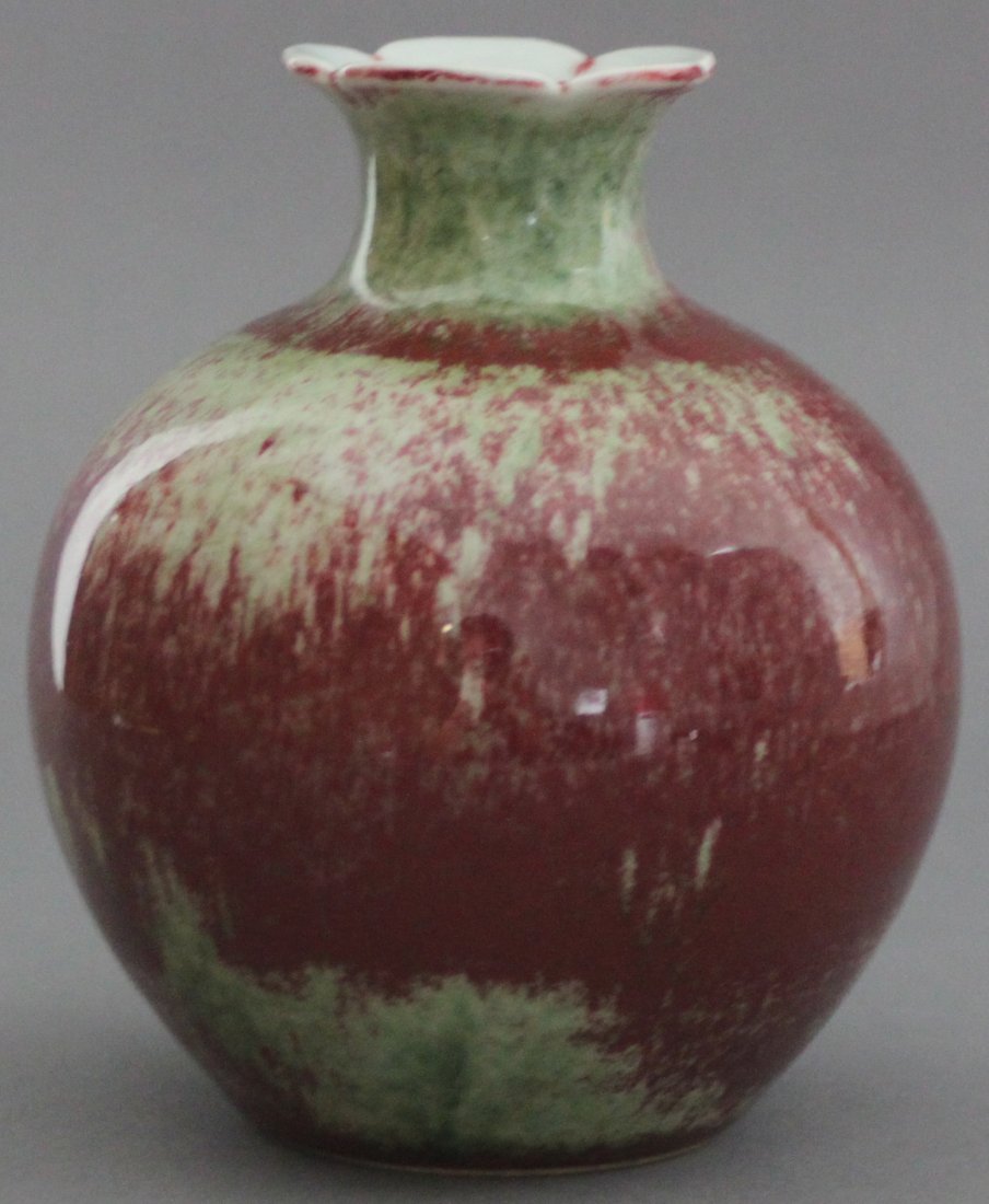Chinese Porcelain Qing Dynasty Mark Red Vase