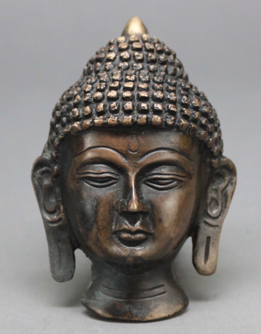 Nepal Bronze Buddah Wall Mask: Dimensions: 5" Tall AF130 K7W5